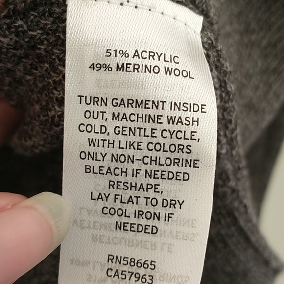 Nordstrom heathered grey Merino wool blend sweater - Picture 3 of 4